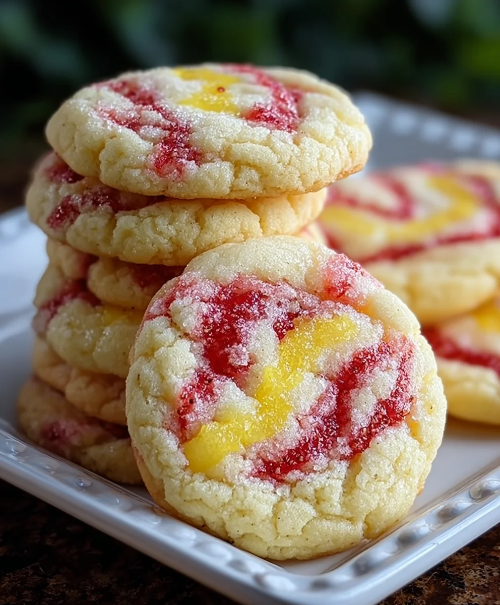 Strawberry Lemon Pound Cake Cookies-Easy Recipe