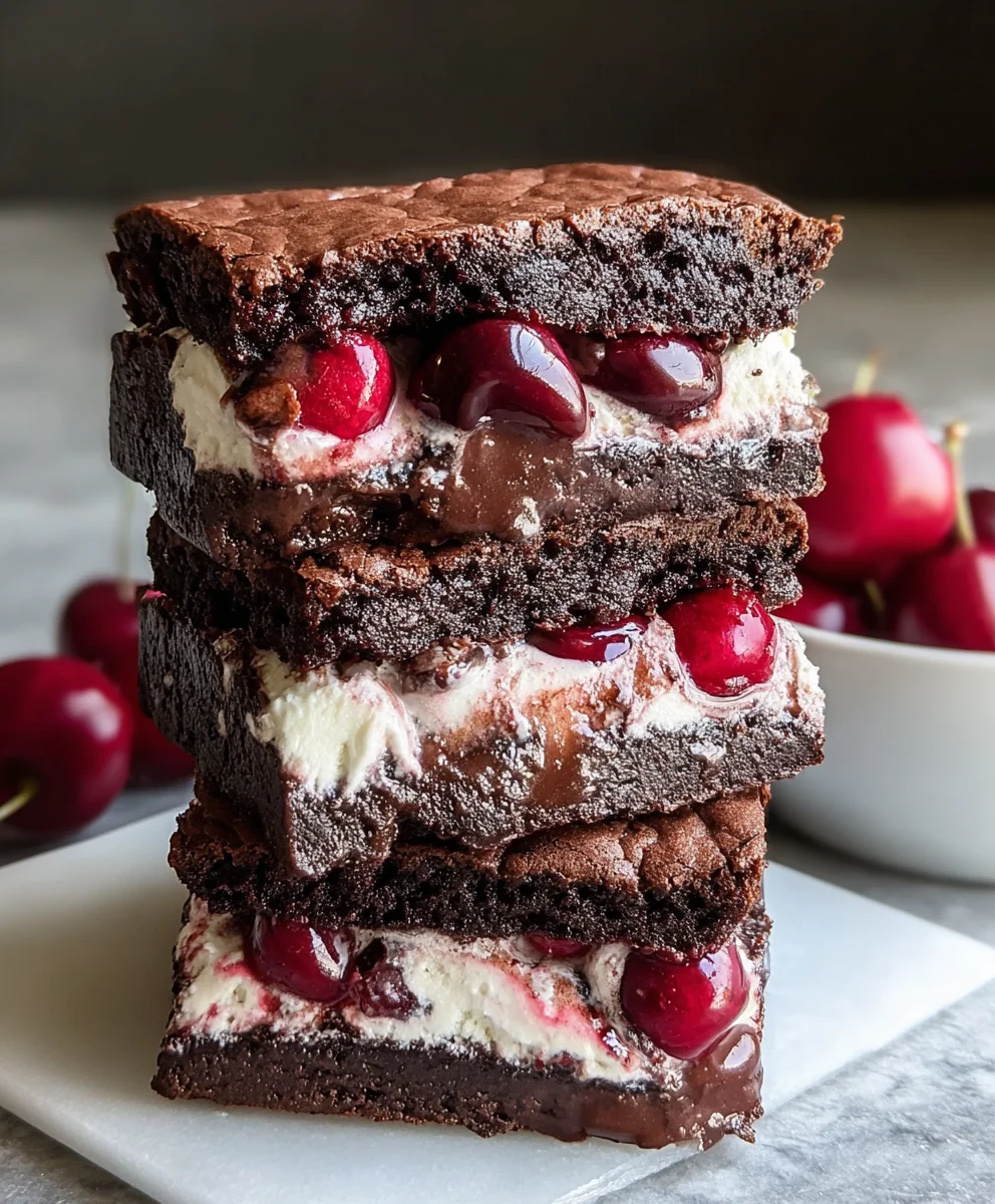 Cherry Brownie Ice Cream Sandwiches-Easy Dessert