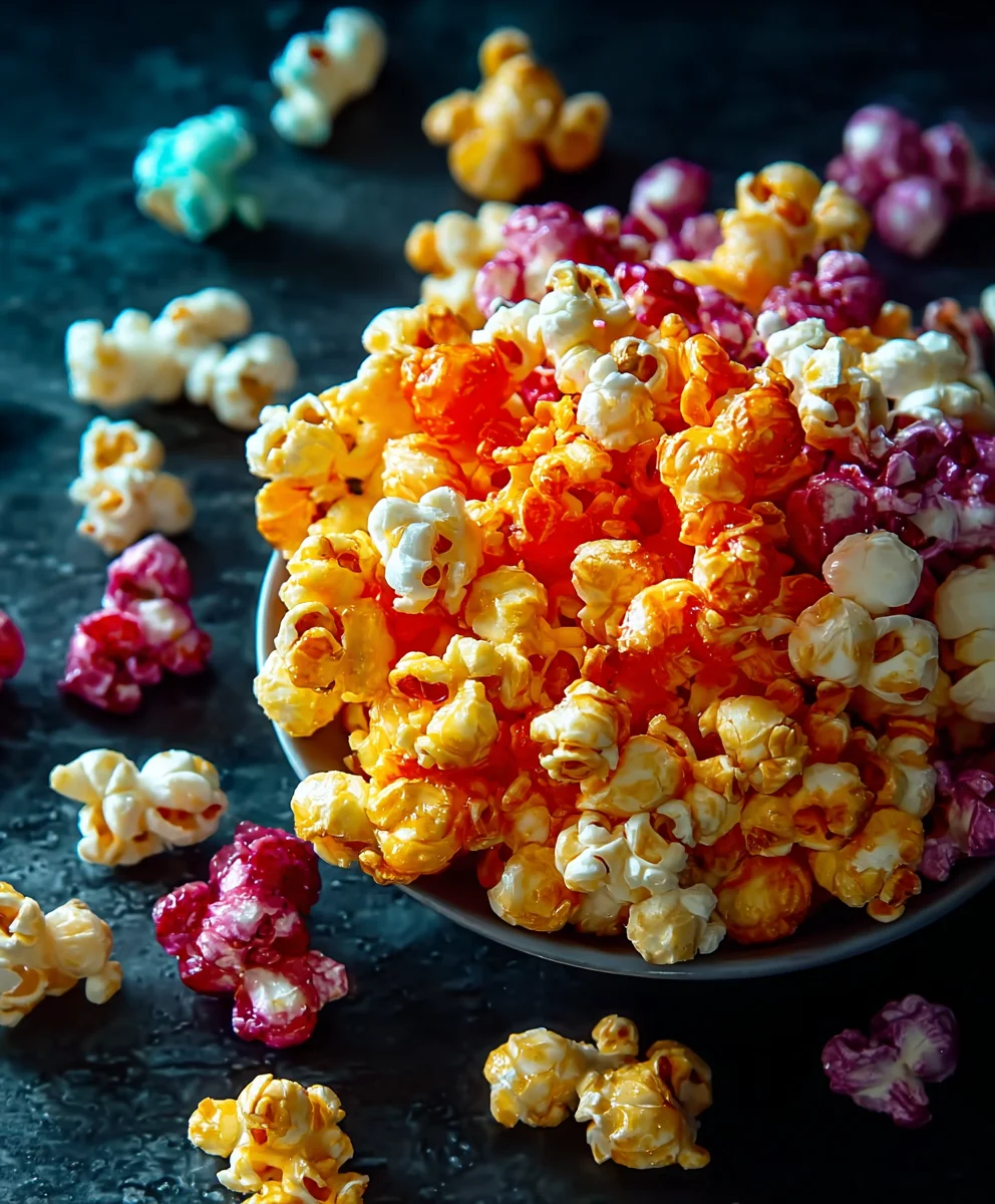 Colorful Candied Popcorn-Sweet Treat Recipe