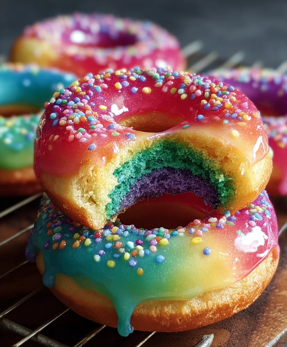 Rainbow-Filled Doughnuts-Joyful Sweet Treat