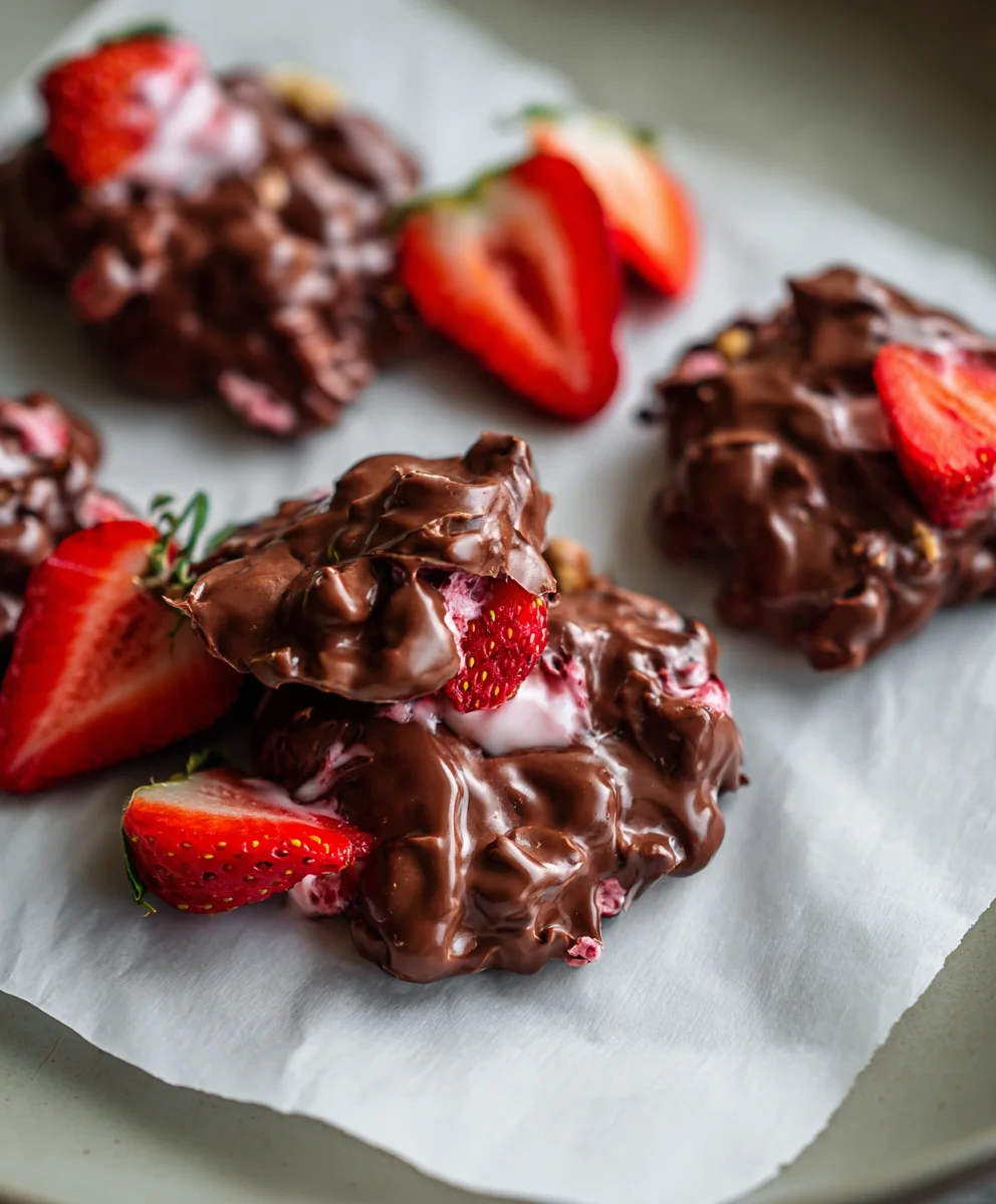 Easy Chocolate Strawberry Yogurt Clusters Recipe