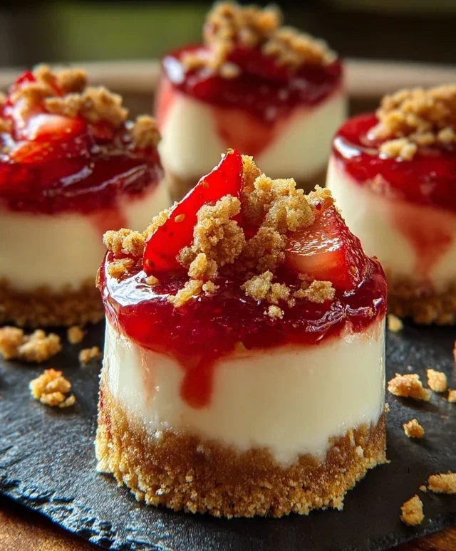 Mini Strawberry Crunch Stuffed Cheesecake
