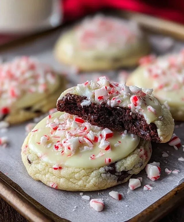 White Chocolate Peppermint Bark Cookies