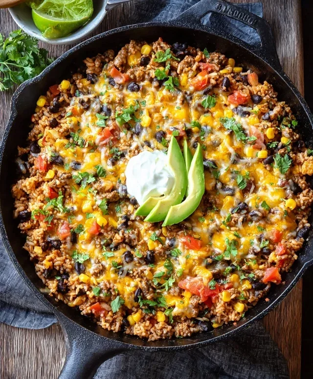 Cheesy Taco Rice Skillet