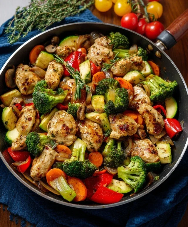 Healthy Chicken and Vegetables Skillet