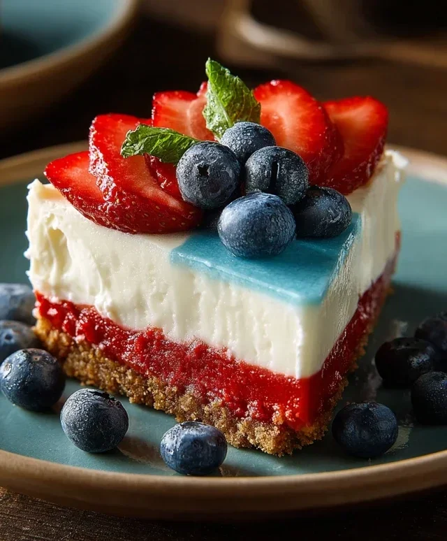 No Bake Patriotic Cheesecake