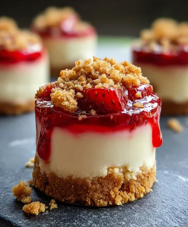 Mini Strawberry Crunch Stuffed Cheesecake