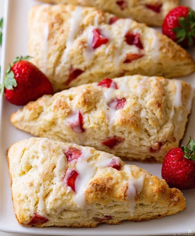 Strawberry Lemon Cream Scones