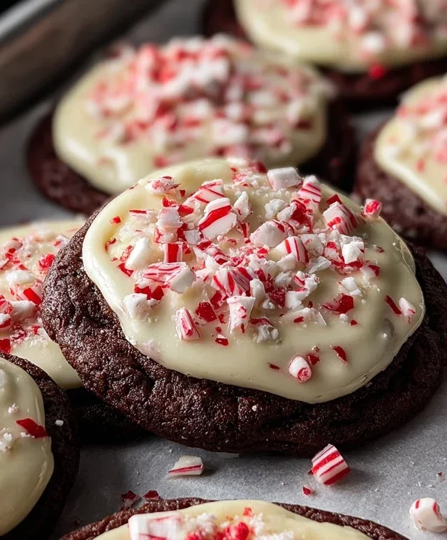 White Chocolate Peppermint Bark Cookies