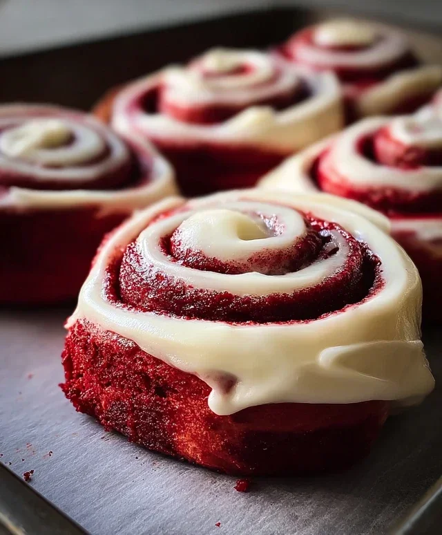 Red Velvet Cinnamon Rolls with Cream Cheese Icing