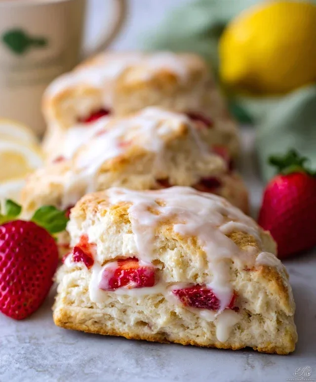 Strawberry Lemon Cream Scones