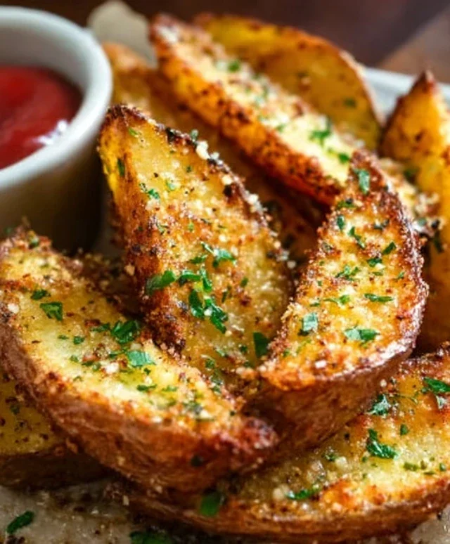 Baked Garlic Parmesan Potato Wedges