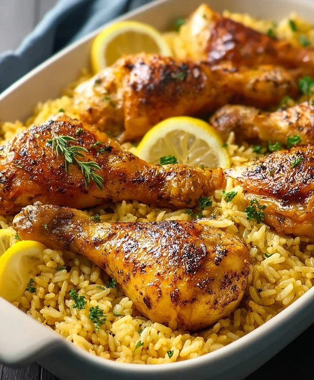 Baked Chicken Legs and Rice