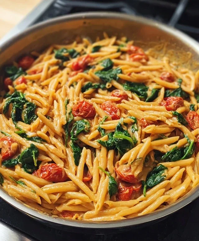 One-Pot Spinach Tomato Pasta