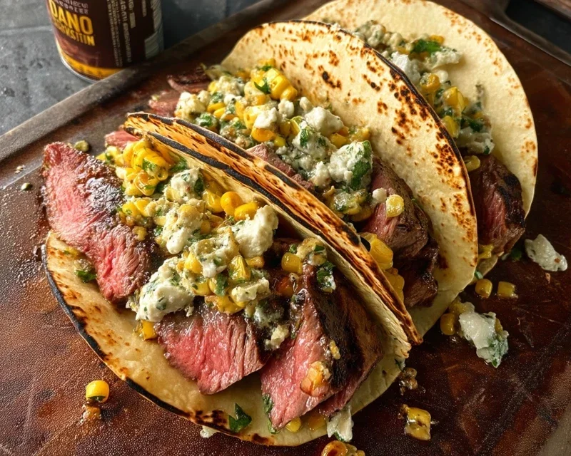 Grilled Elote Steak Tacos