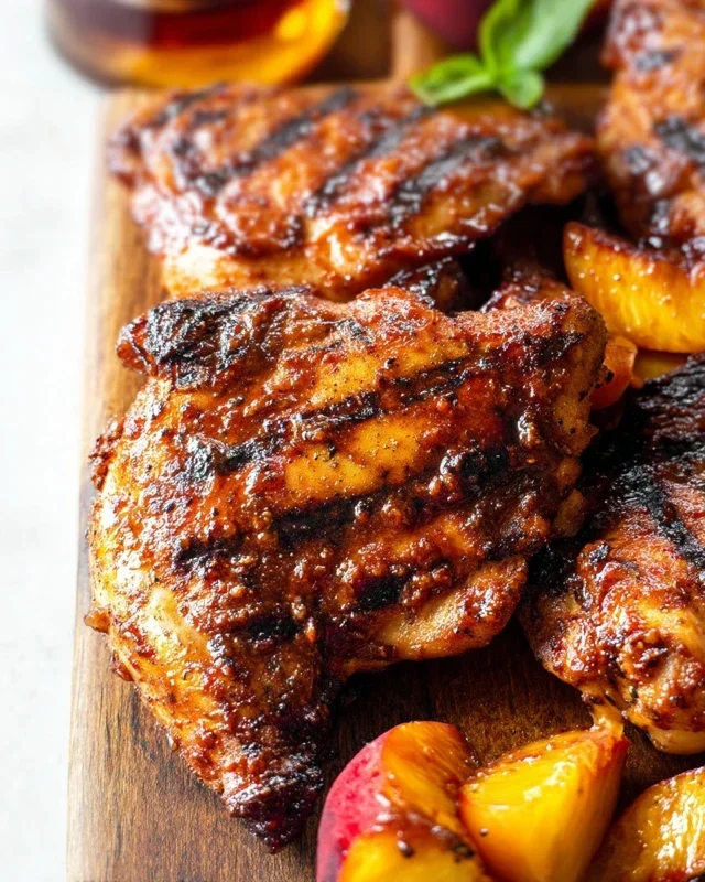 Grilled Bourbon Extract Extract Peach BBQ Chicken