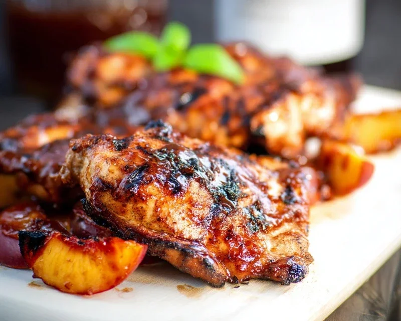 Grilled Bourbon Extract Extract Peach BBQ Chicken