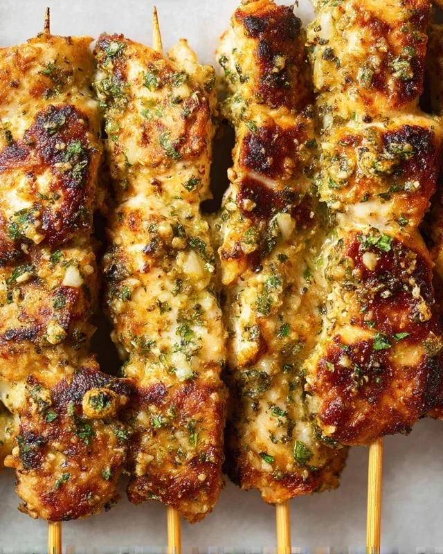 Ranch Garlic Parmesan Chicken Skewers