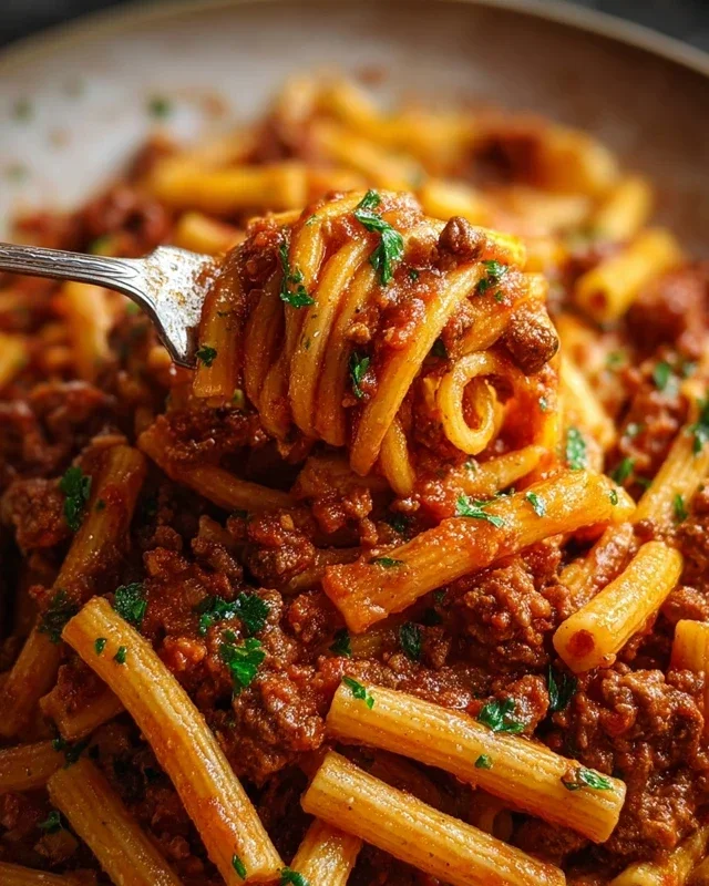 Beef Pasta in Tomato Sauce {Beef Ragu Pasta}