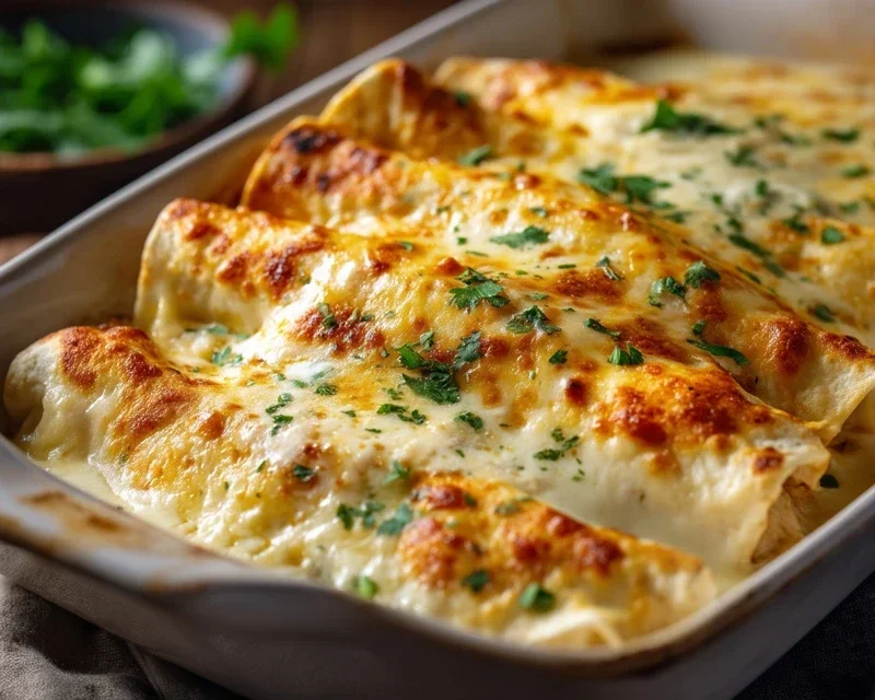 Creamy White Chicken Enchiladas