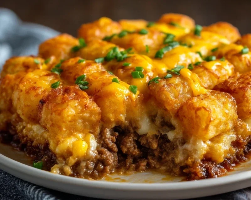 Tater Tot Casserole with Ground Beef