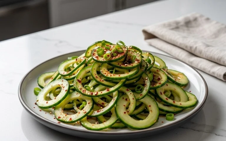 Spiral Cucumber Salad: Korean-Inspired Recipe