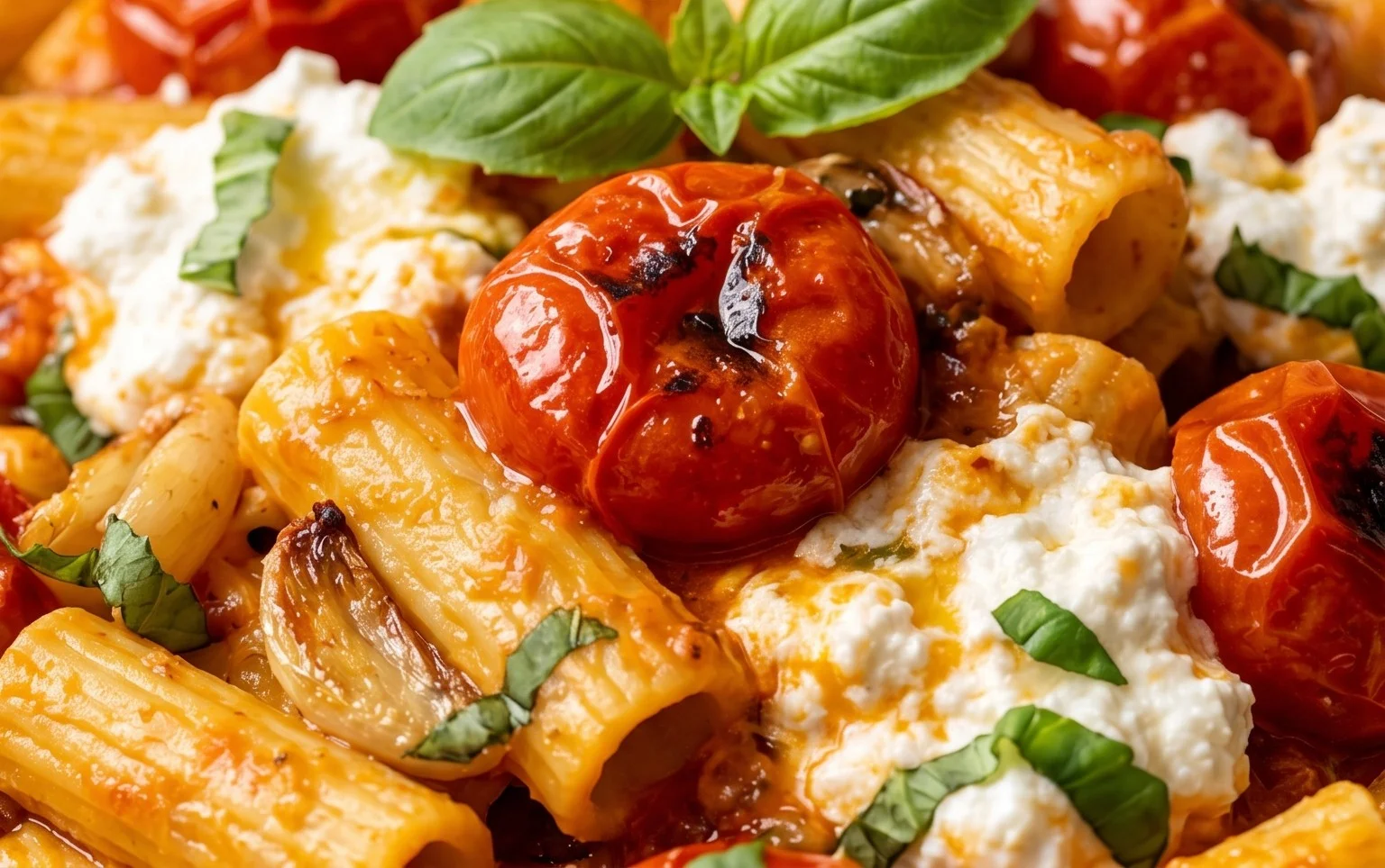 Roasted Tomato and Garlic Ricotta Pasta