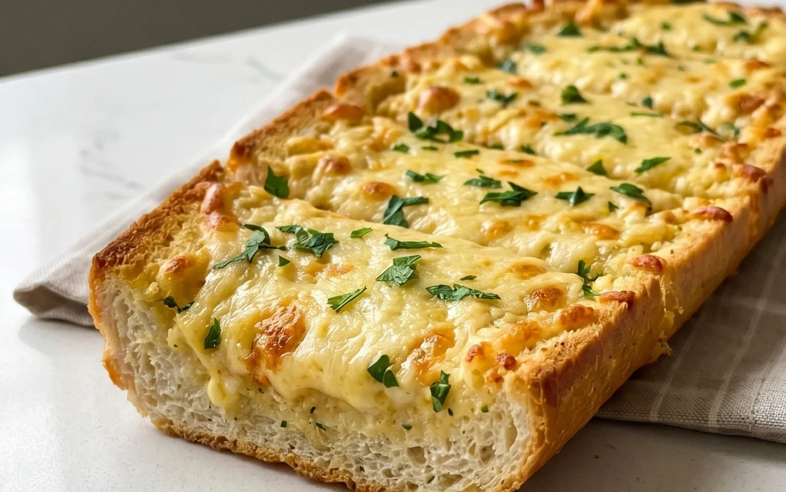 BEST CHEESY GARLIC BREAD RECIPE