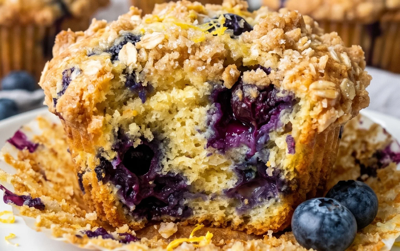 Lemon Blueberry Streusel Muffins