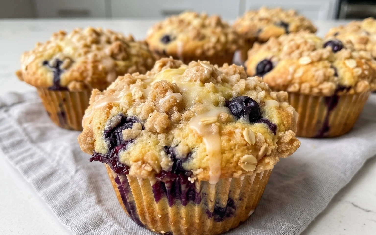 Lemon Blueberry Streusel Muffins