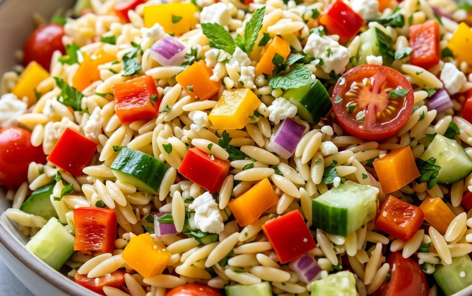 Rainbow Orzo Salad