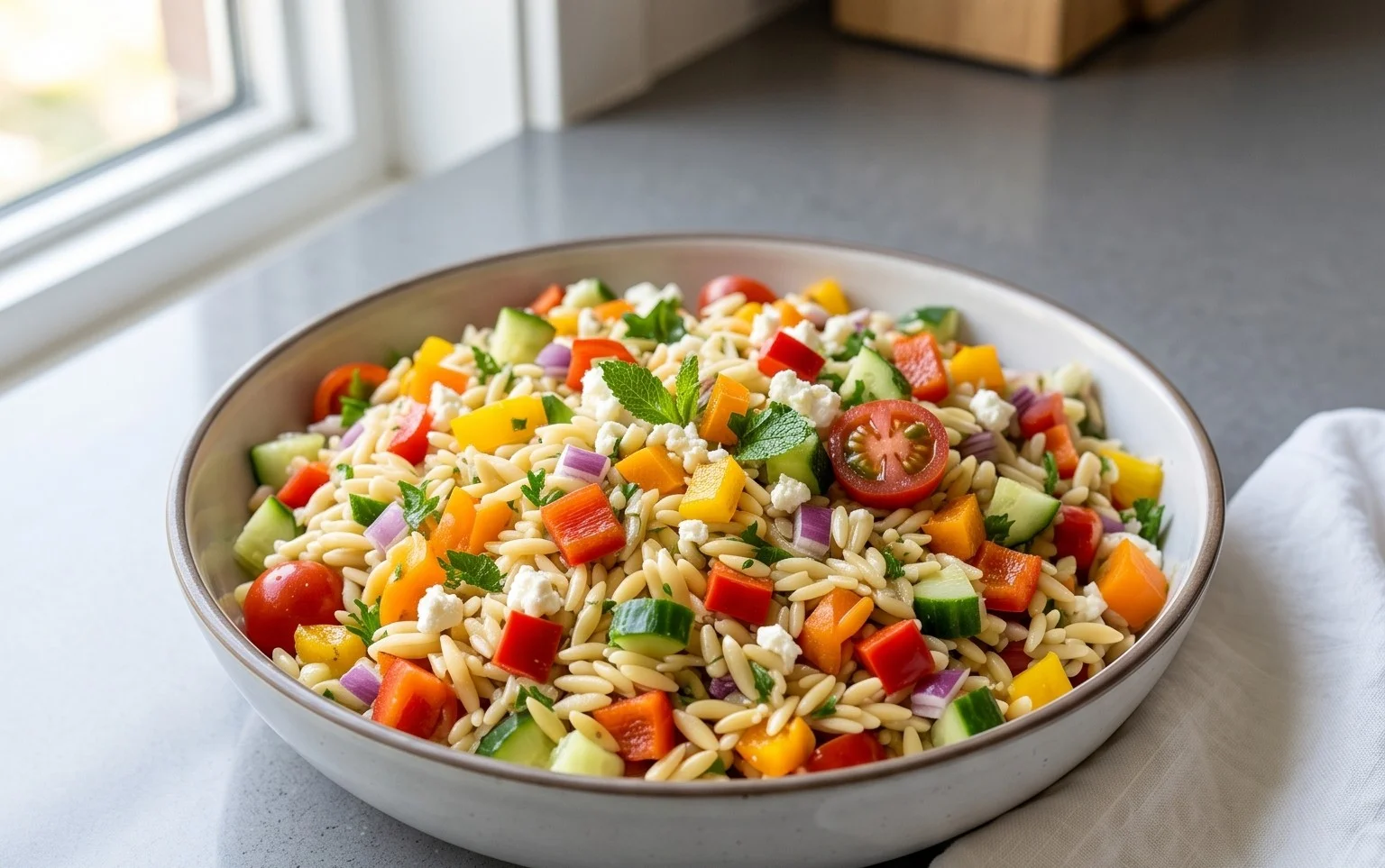 Rainbow Orzo Salad