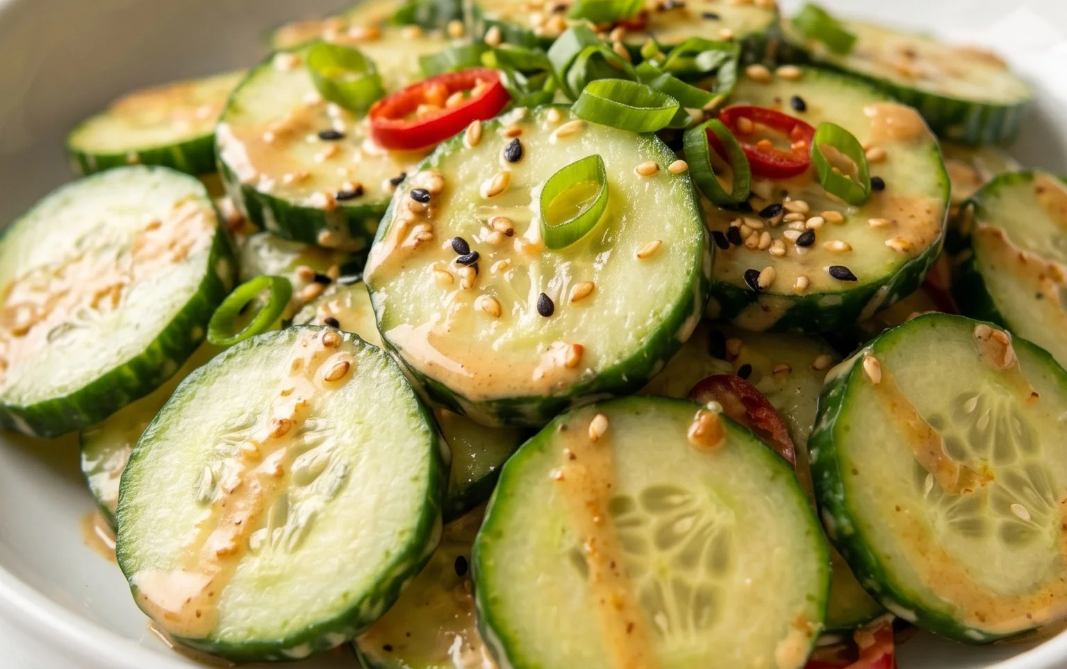 Creamy Asian Cucumber Salad Bowl