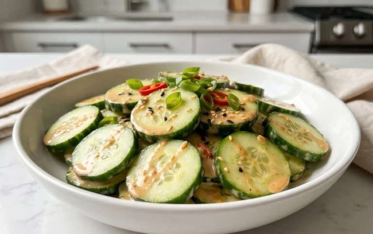 Creamy Asian Cucumber Salad Bowl
