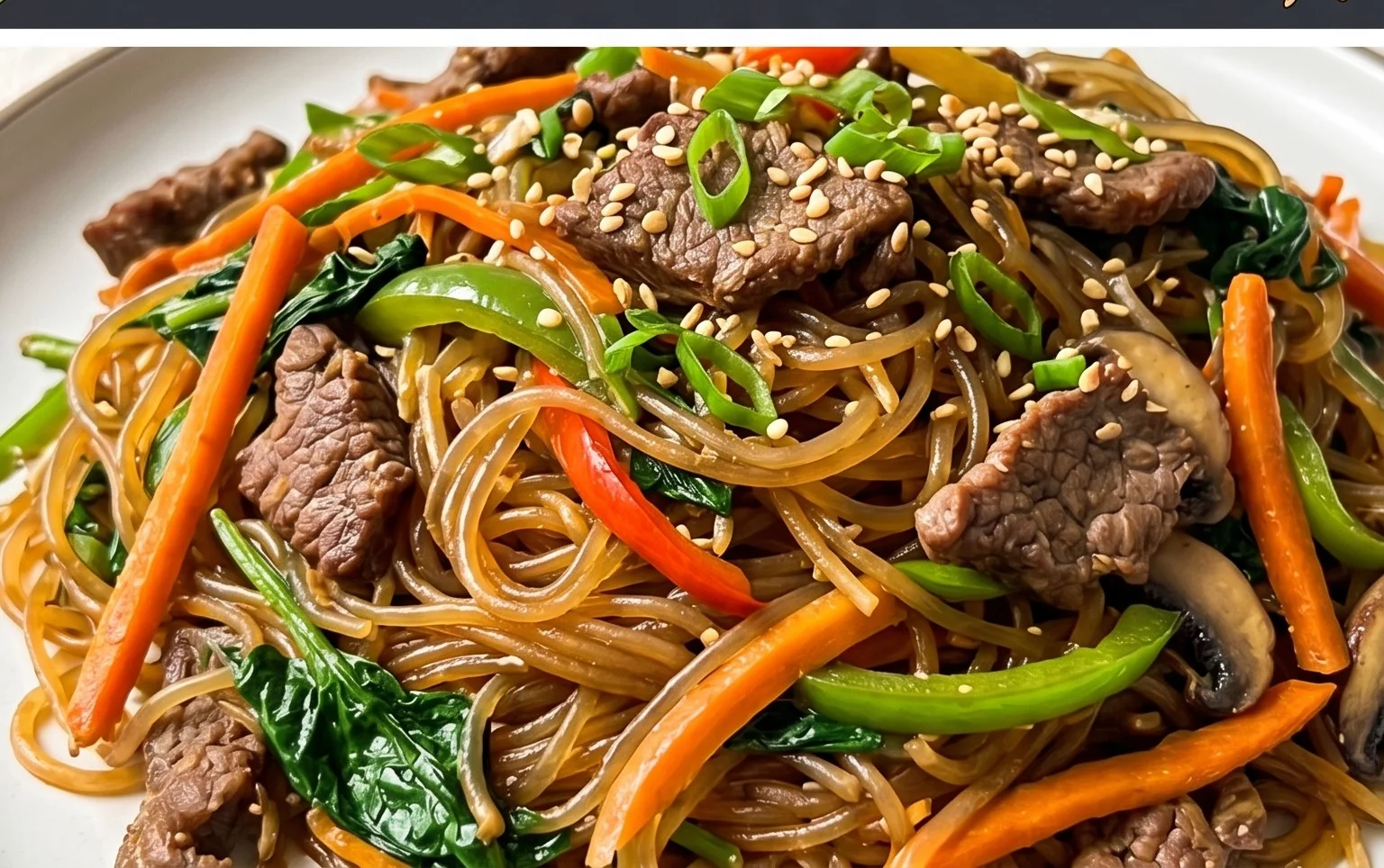 Japchae (Korean Glass Noodle Stir Fry)