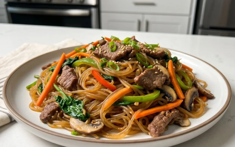 Japchae (Korean Glass Noodle Stir Fry)