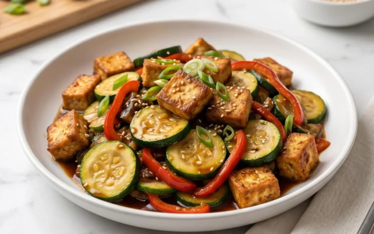 Zucchini Stir Fry With Tofu (Vegan)