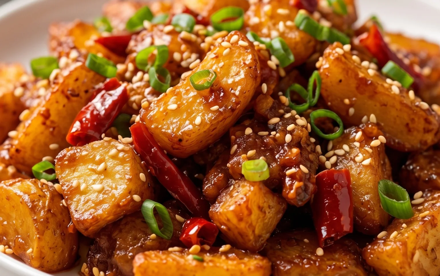 Crispy Honey Chilli Potatoes