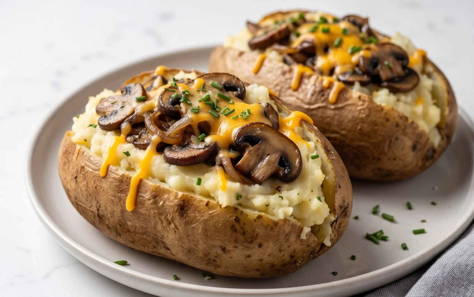 The Ultimate Stuffed Baked Potatoes with Mushrooms