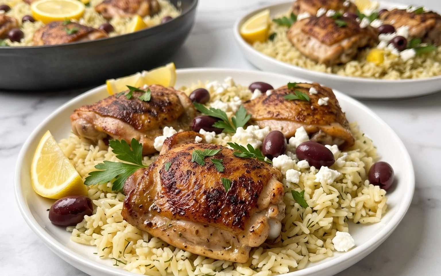 Greek Chicken and Lemon Rice (30 Minutes, One-Pot)
