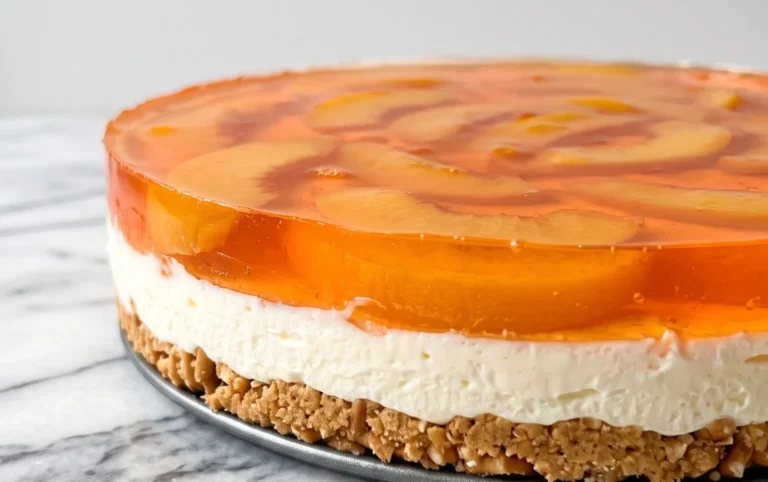 Peach Pretzel Salad Dessert