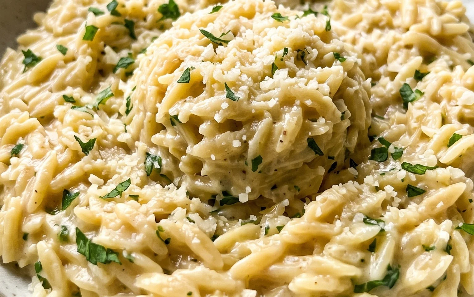 Creamy Garlic Parmesan Orzo