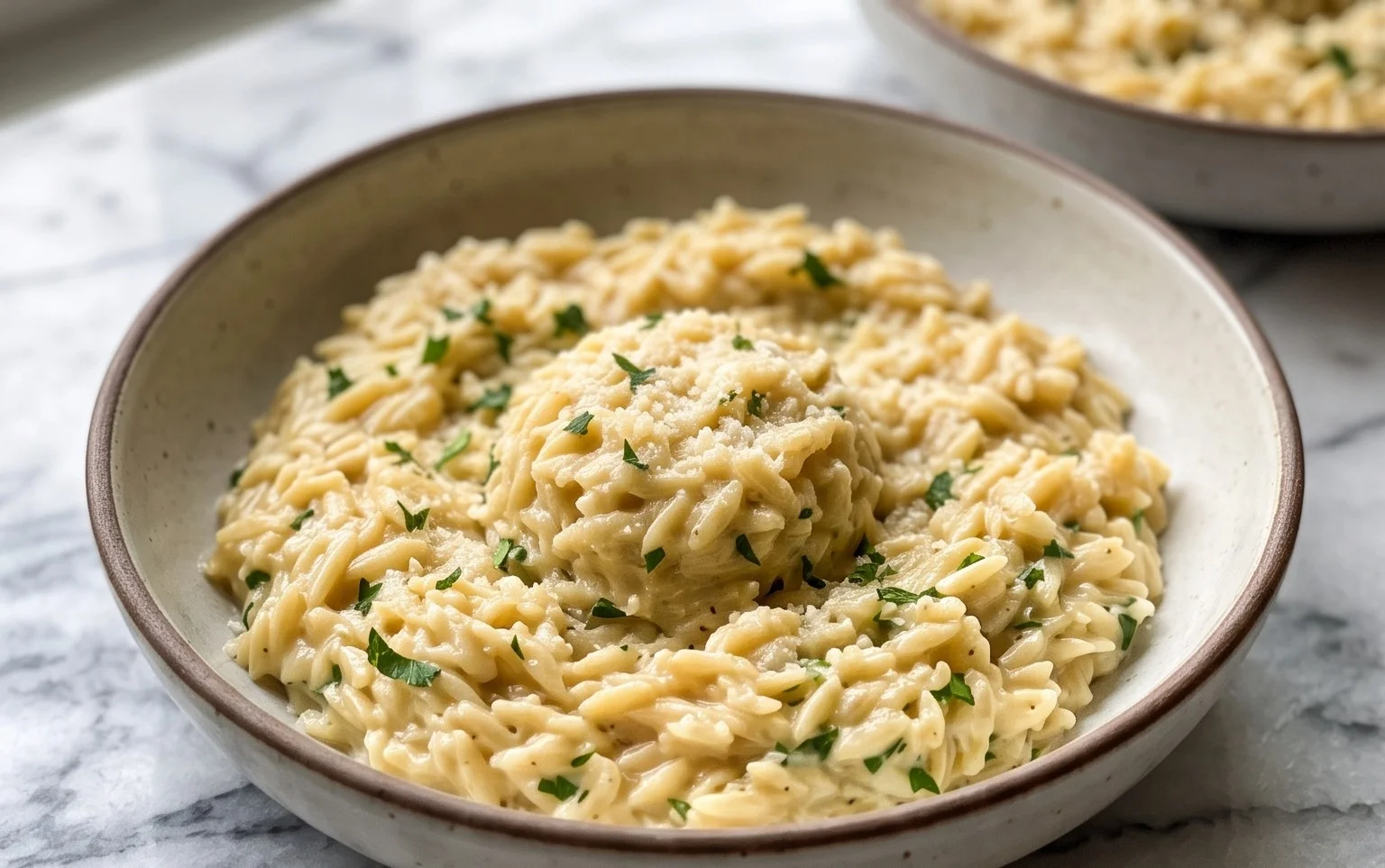 Creamy Garlic Parmesan Orzo