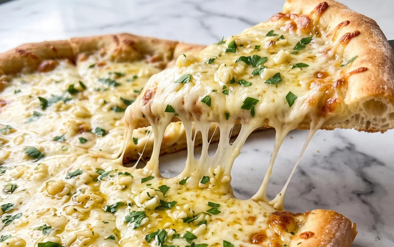 buttery garlic pizza