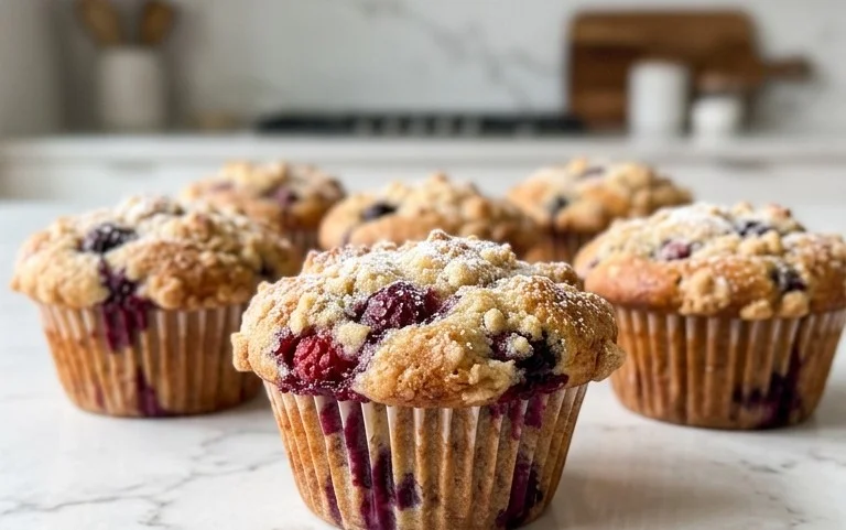 Bakery Style Mixed Berry Muffins | with Frozen Berries