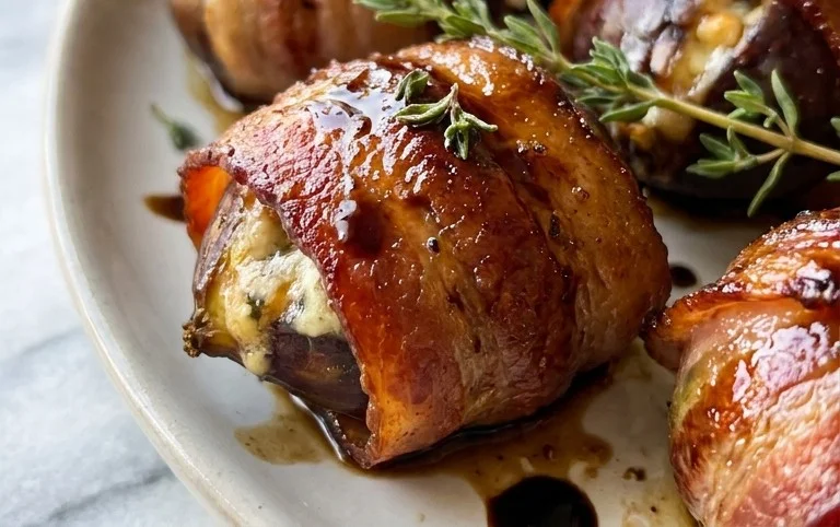 Beef Bacon Wrapped Stuffed Figs