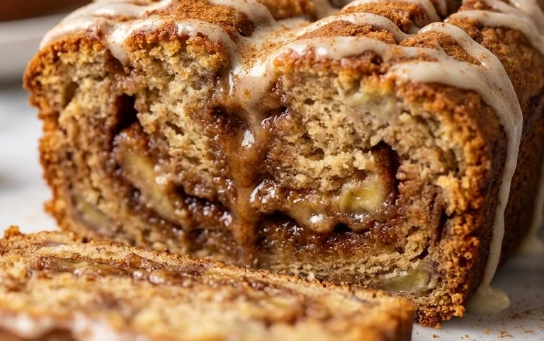 Cinnamon Roll Banana Bread