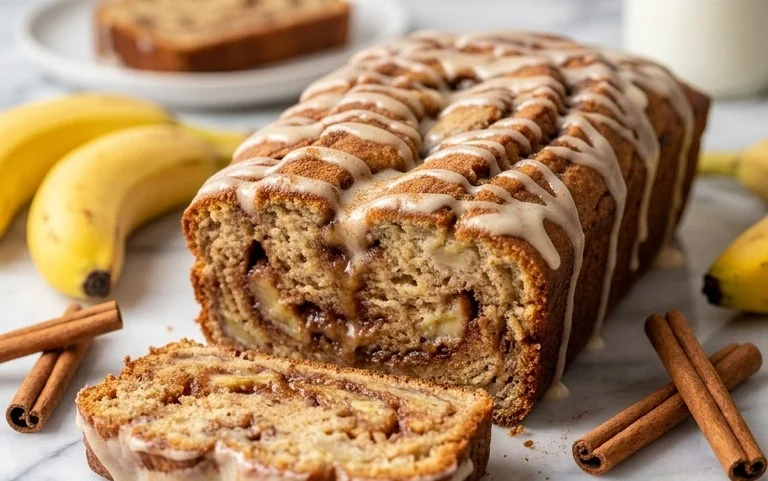 Cinnamon Roll Banana Bread