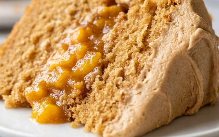 Brown Sugar Layer Cake with Peach Filling