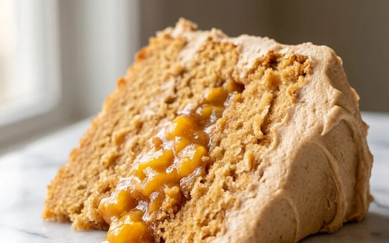 Brown Sugar Layer Cake with Peach Filling